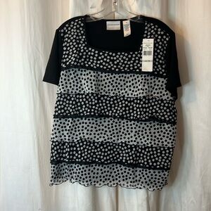 Alfred Dunner Short Sleeved Ruffled Top